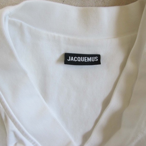 JACQUEMUS Le Bahia Court Cotton Shirt XS Crop Top Minimalist Avant Garde - Picture 8 of 9